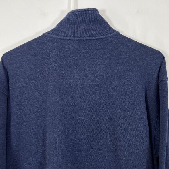Brooks Brothers Mock Neck Henley Sweater Mens Size XL Blue Embroidered Logo LS - Picture 10 of 11